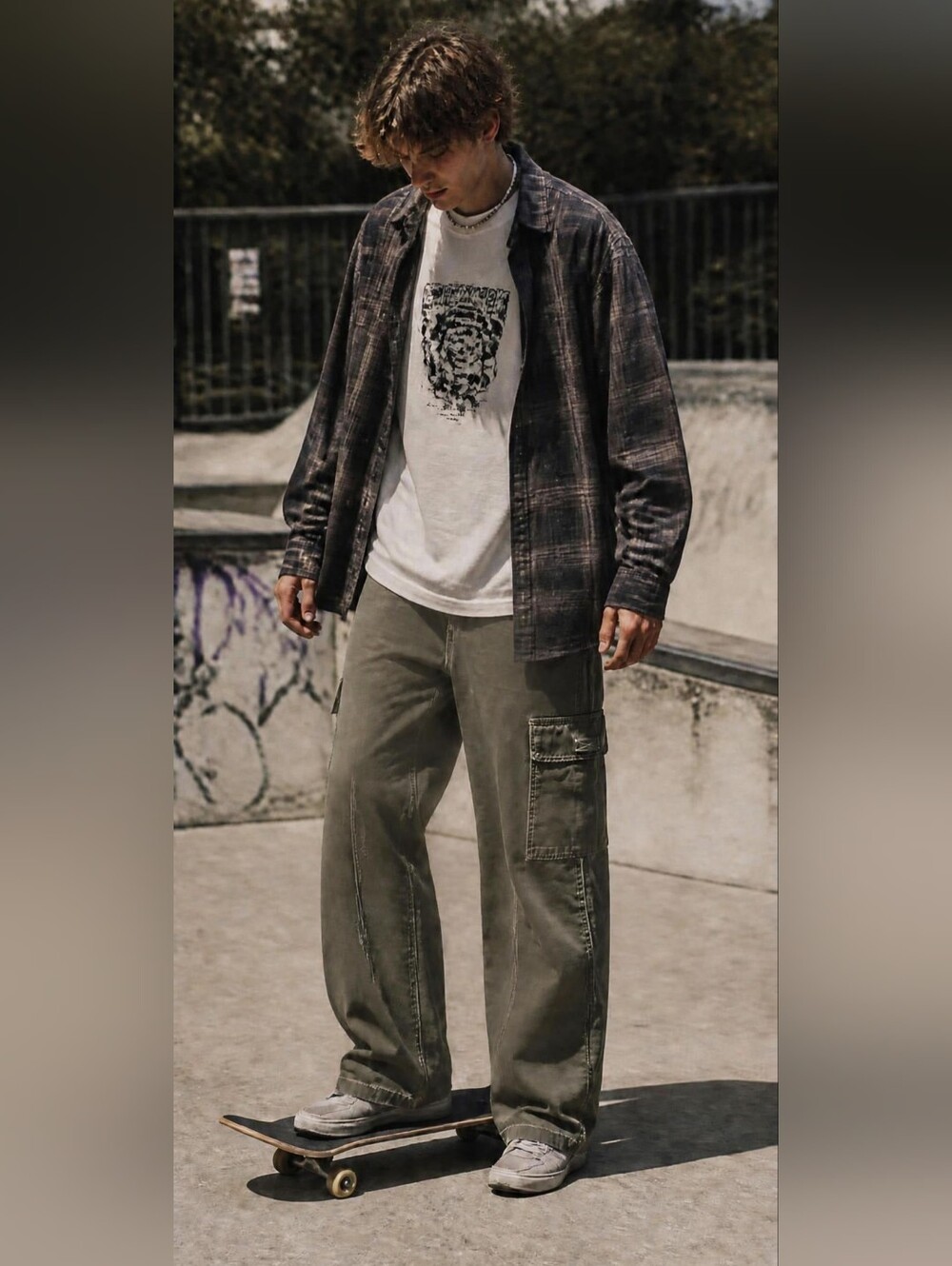 Vintage 1990s BREAKDOWN Original Wide Leg Baggy Skate Cargo Pant in Olive Drab